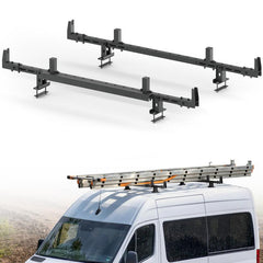 【EYOUHZ】Universal Alloy Steel Car Roof Rack for Vans, 65.4 in Length, 300 lbs Load Capacity, Drill-On Mount with Ladder Stops, Fits Ram ProMaster, Ford Transit, Sprinter Cargo Vans for Tools, Lumber, Roof Racks