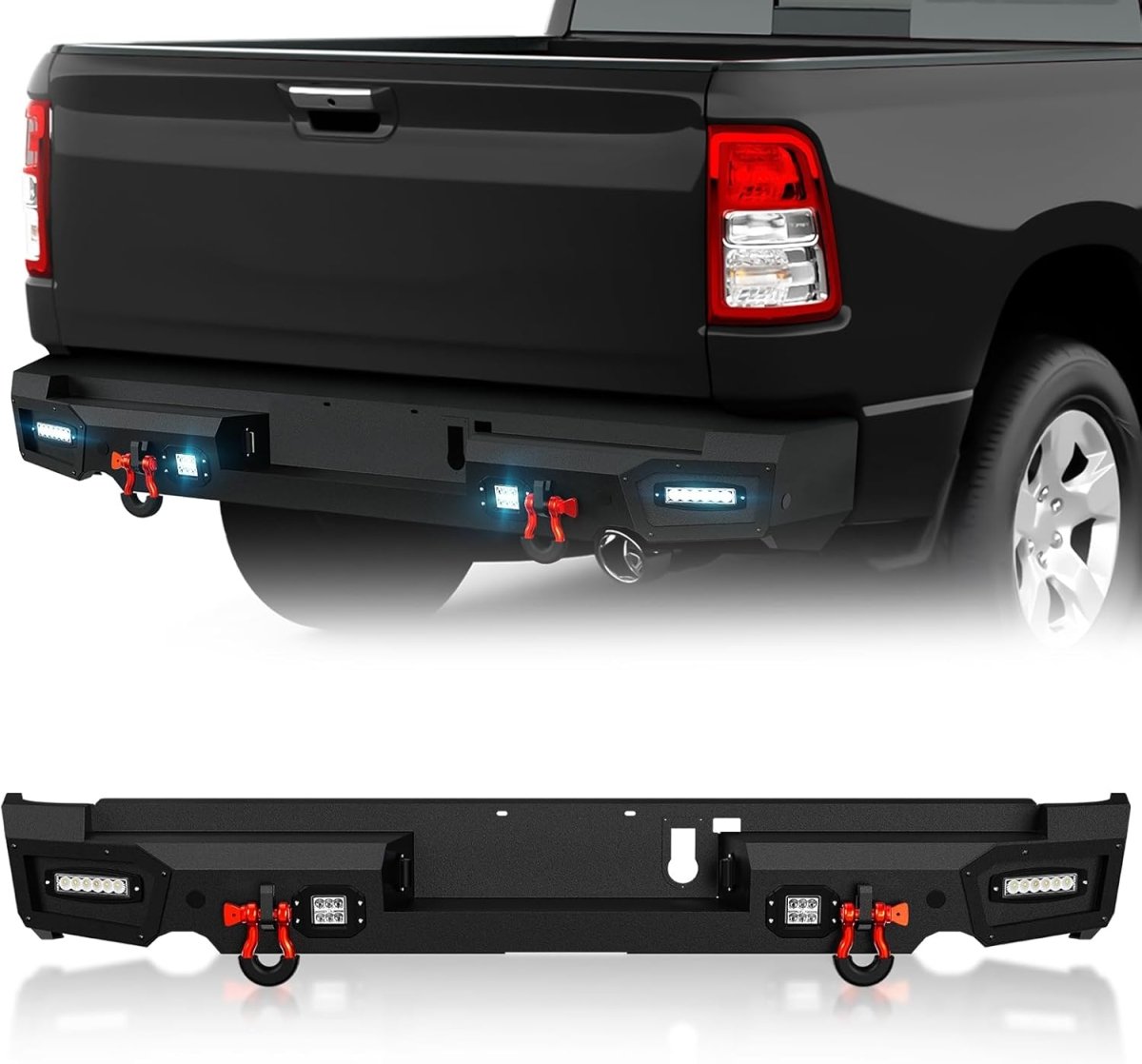 Rear Steel Bumpers for Ram 1500 Compatible with 2019-2025 Dodge Ram 1500 (Excluding Ram 1500 Classic) | Yzona