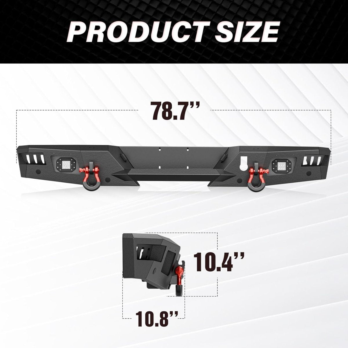 for Titan Front & Rear Bumpers Compatible with 2016-2024 Nissan Titan (Excluding TITAN XD) with LED Lights, Winch Plate, License Plate Frame, Sensor Holes, License Plate Lights & D-rings