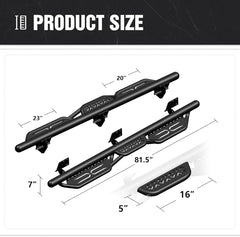 Yzona Running Boards for 2019-2025 Dodge Ram 1500 Crew Cab