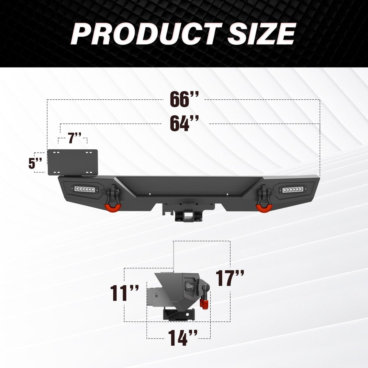 Aftermarket Bumpers for Trucks Compatible with 2007-2018 Jeep Wrangler JK JKU - Yzona