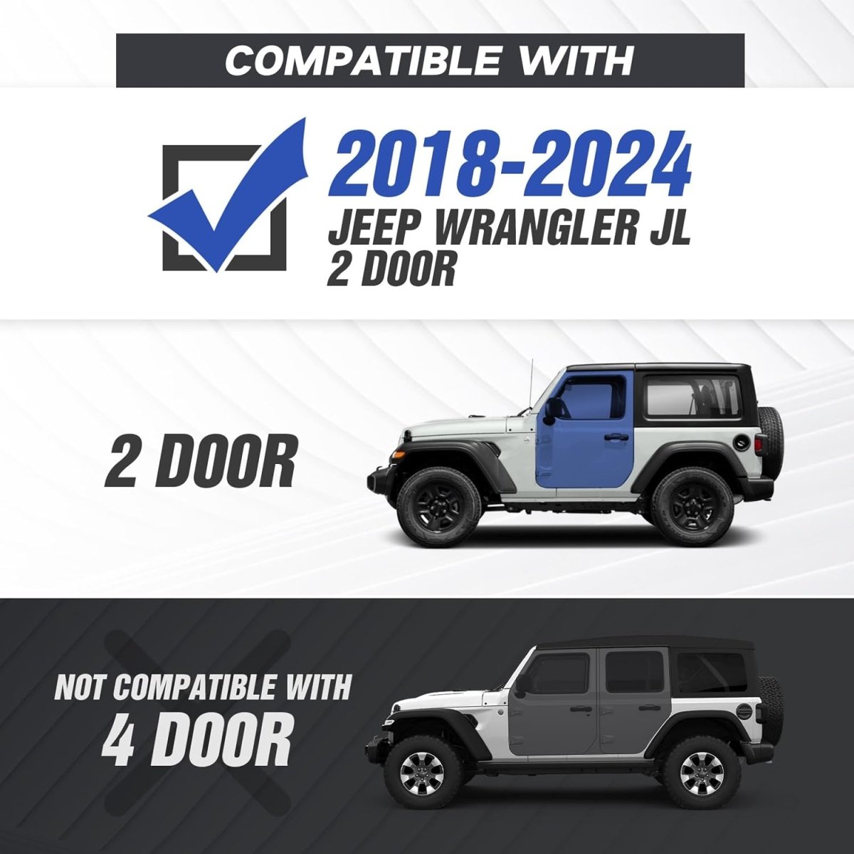 for Wrangler JL Two Stairs Design Running Boards Side Steps Compatible with 2018-2025 Jeep Wrangler JL JLU Unlimited 2 Doors (Include 4XE Model), Steel Nerf Bars Plates Rock Sliders Rail