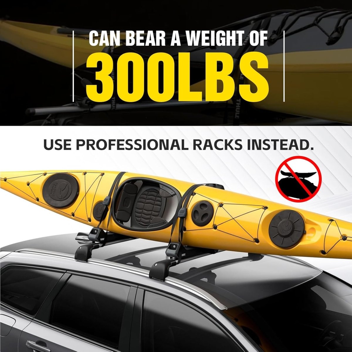 53" Heavy Duty 300 LBS Universal Roof Rack Cross Bars | Yzona