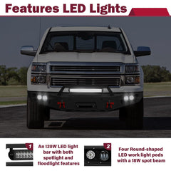 Aftermarket Bumpers for Trucks Compatible with 2014 2015 Chevy Silverado 1500