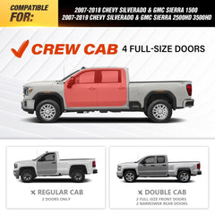 Crew Cab Side Steps Compatible for 2007-2018 Silverado & Sierra 1500 | 2007-2019 Silverado & Sierra 2500HD 3500HD - Yzona