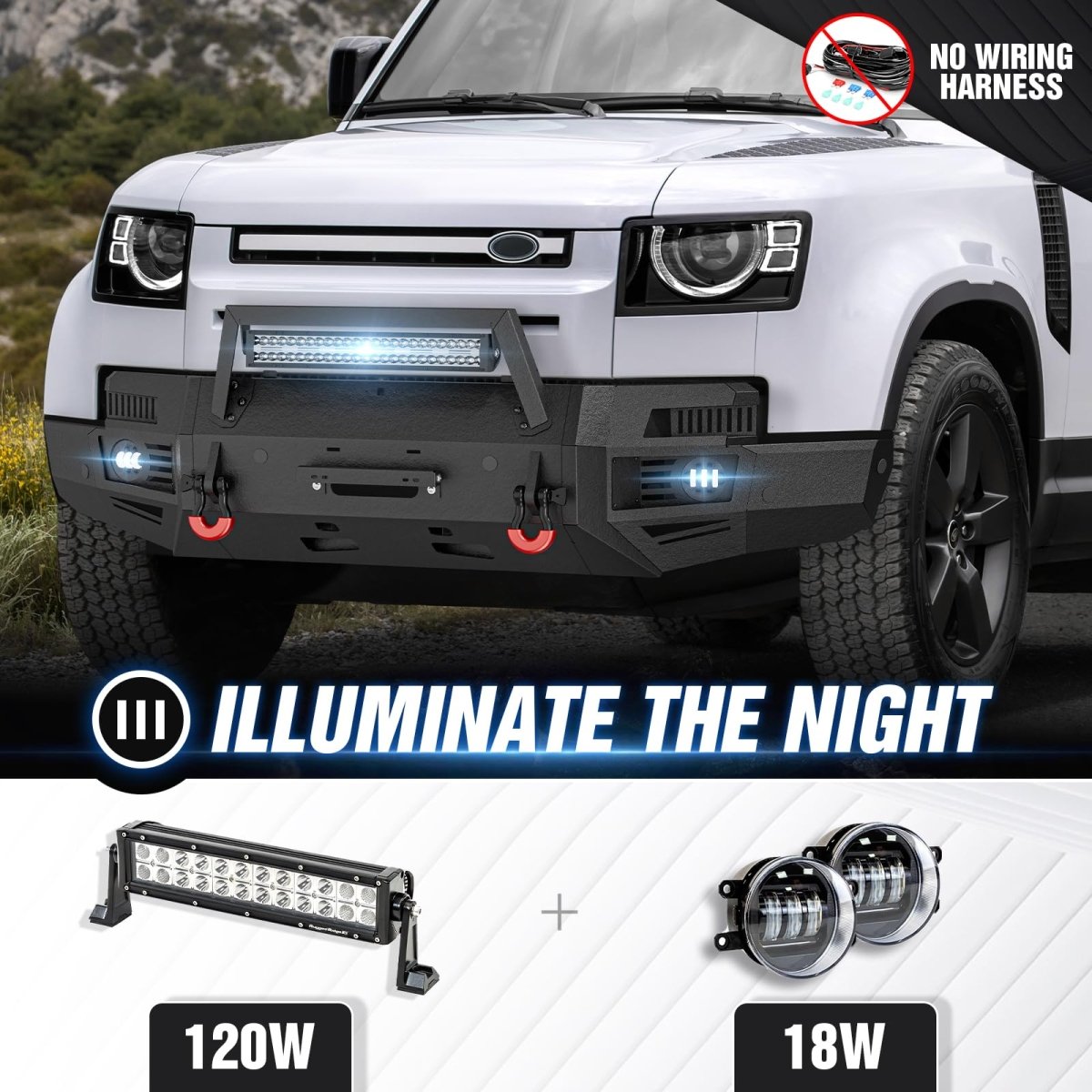 Add Truck Front Bumpers Compatible with 2020-2024 Landrover Defender 90 110 | Yzona