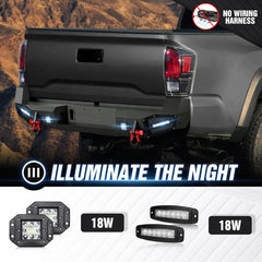 for Full Width Tacoma Truck Rear Bumper Compatible with 2016-2023 Toyota Tacoma 3rd Gen | Yzona