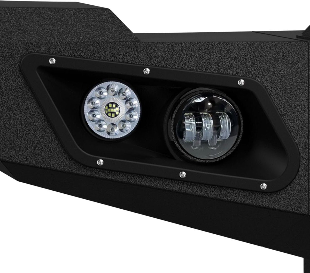 for Chevy Front Bumpers Off Road Compatible with 2011-2014 Chevy Silverado 2500 3500 HD with 5 x LED Lights | Yzona