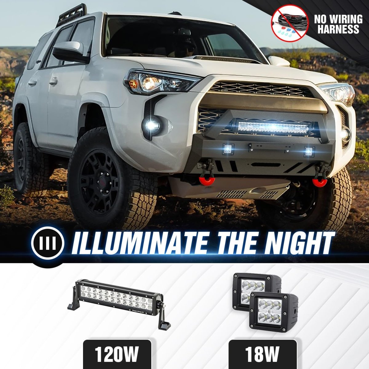 Off Road Front 4x4 Bumpers Compatible with 2010-2023 Toyota 4Runner 5th Gen | Yzona