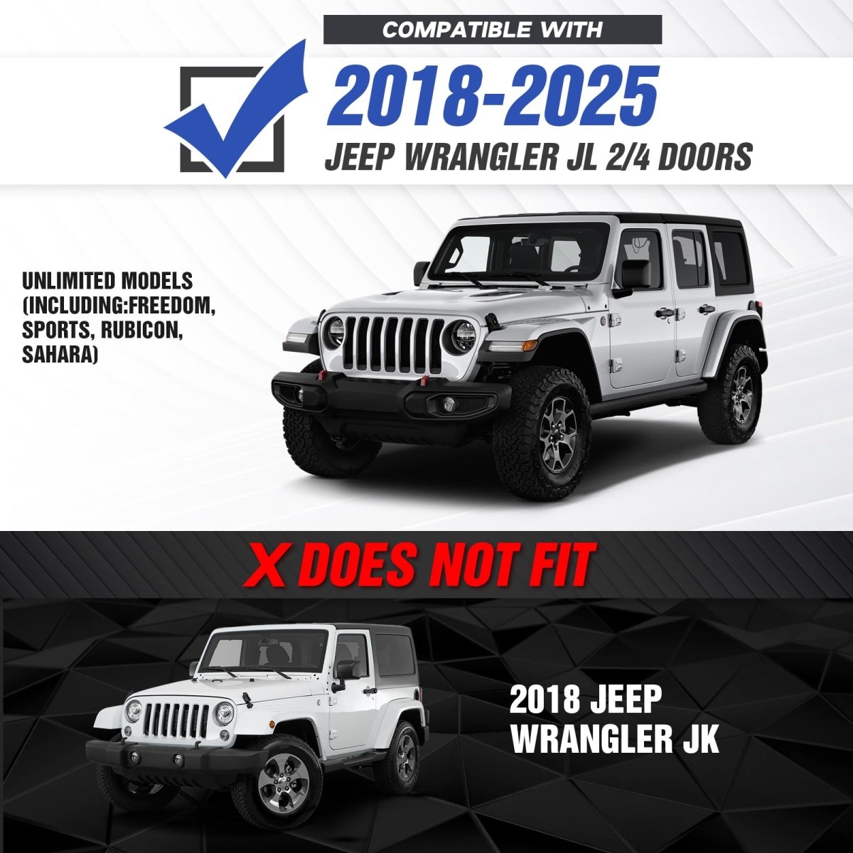 Bumpers for Trucks Heavy Duty Compatible with 2018-2025 Jeep Wrangler JL JLU - Yzona