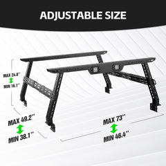 Adjustable 16"-24.8" High Truck Bed Racks | Yzona