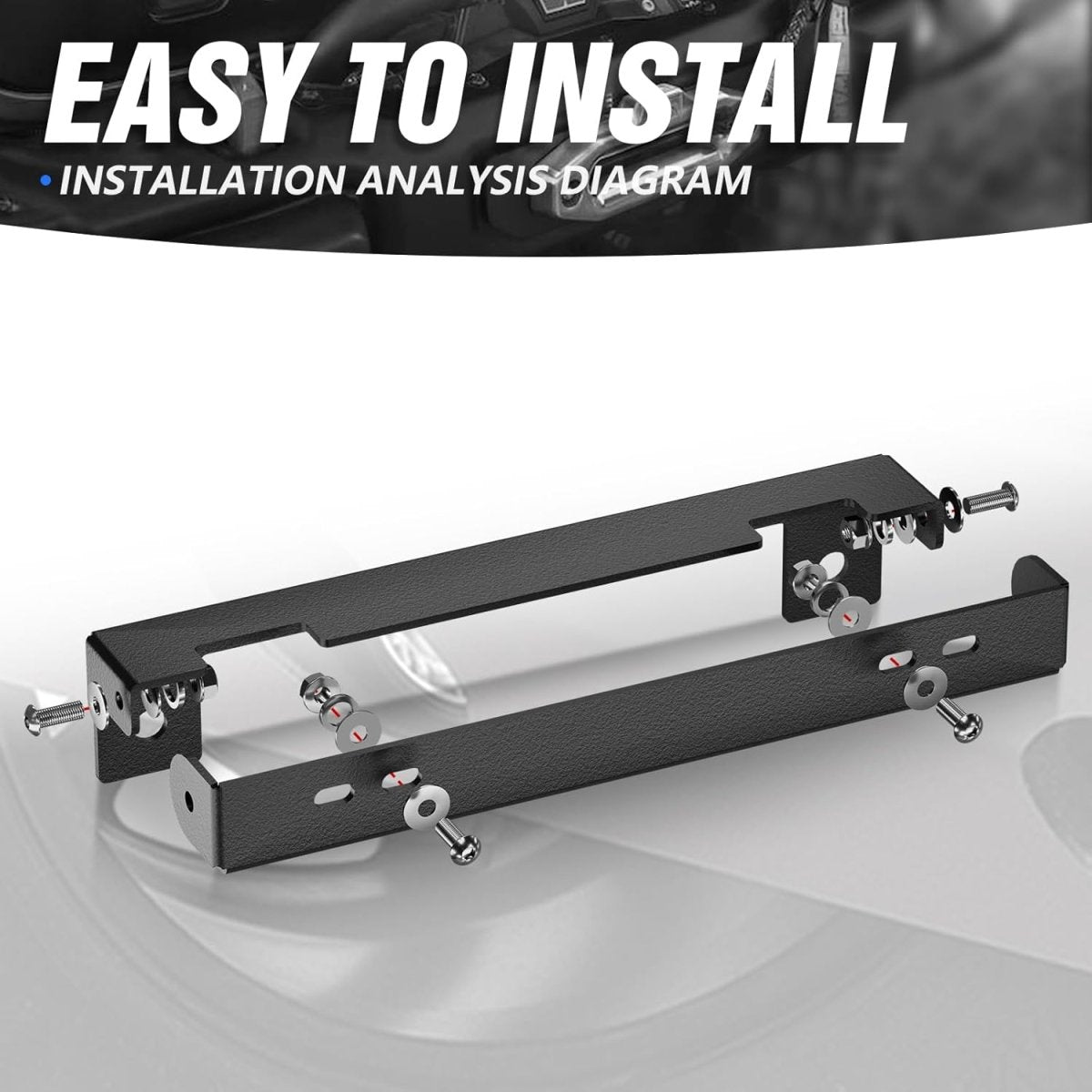Flip-Up Winch Black License Plate Frame Compatible with 10" Hawse Fairlead | Yzona
