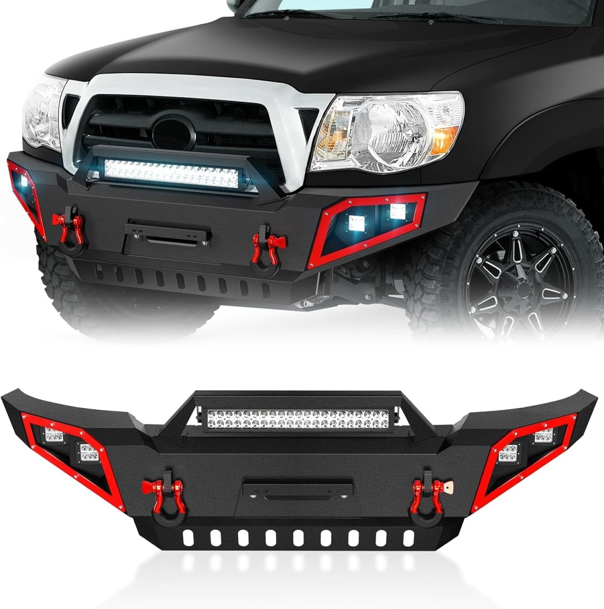 for Toyota Tacoma Off Road Front Bumpers Compatible with 2005-2015 Toyota Tacoma 2nd Gen w/Skid Plate | Yzona