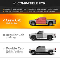 for Chevy Running Boards 19-25 Silverado & Sierra 1500, 20-25 Silverado/Sierra 2500 3500 HD Side Step | Yzona