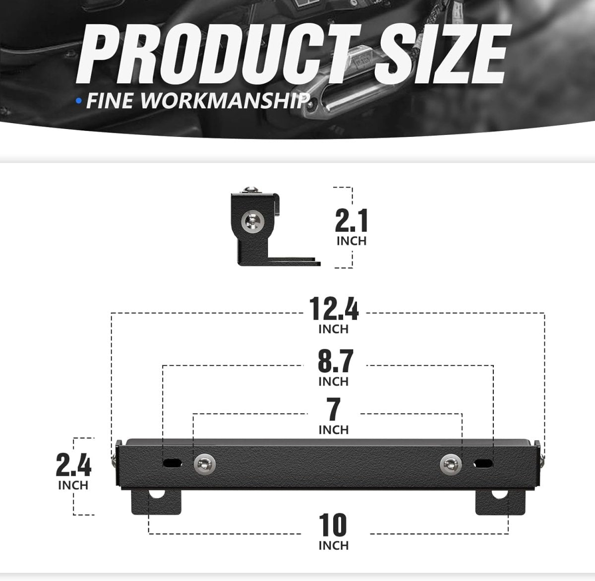 Flip-Up Winch Black License Plate Frame Compatible with 10" Hawse Fairlead | Yzona