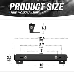 Flip-Up Winch Black License Plate Frame Compatible with 10" Hawse Fairlead | Yzona