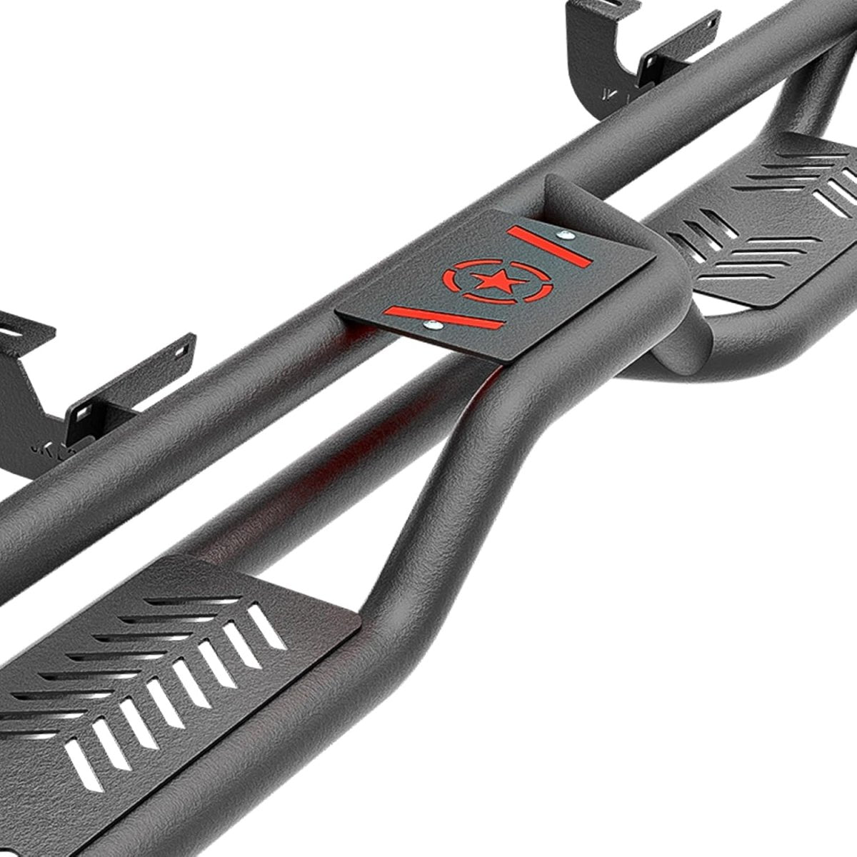 for Wrangler JK Running Boards Side Steps Compatible with 2007-2018 Jeep Wrangler JK JKU Unlimited 4 Doors, Heavy-Duty Carbon Steel Nerf Bars Step Plates Rock Sliders Rail (Powder Coated, Black)