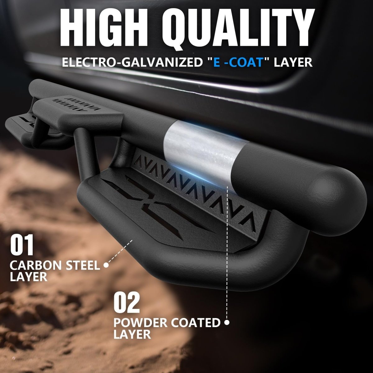 Step Running Boards for Trucks Compatible with 2019-2025 Dodge Ram 1500 Quad Cab New Body Double/Extended Cab - Yzona