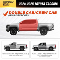 Frame Mounted Side Steps Compatible with 2024-2025 Toyota Tacoma Double Cab & Crew Cab - Yzona