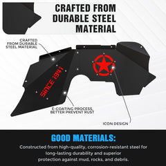 for Jeep JK Inner Fender Compatible with 2007-2018 Jeep Wrangler JK & JKU Unlimited 2/4 Doors