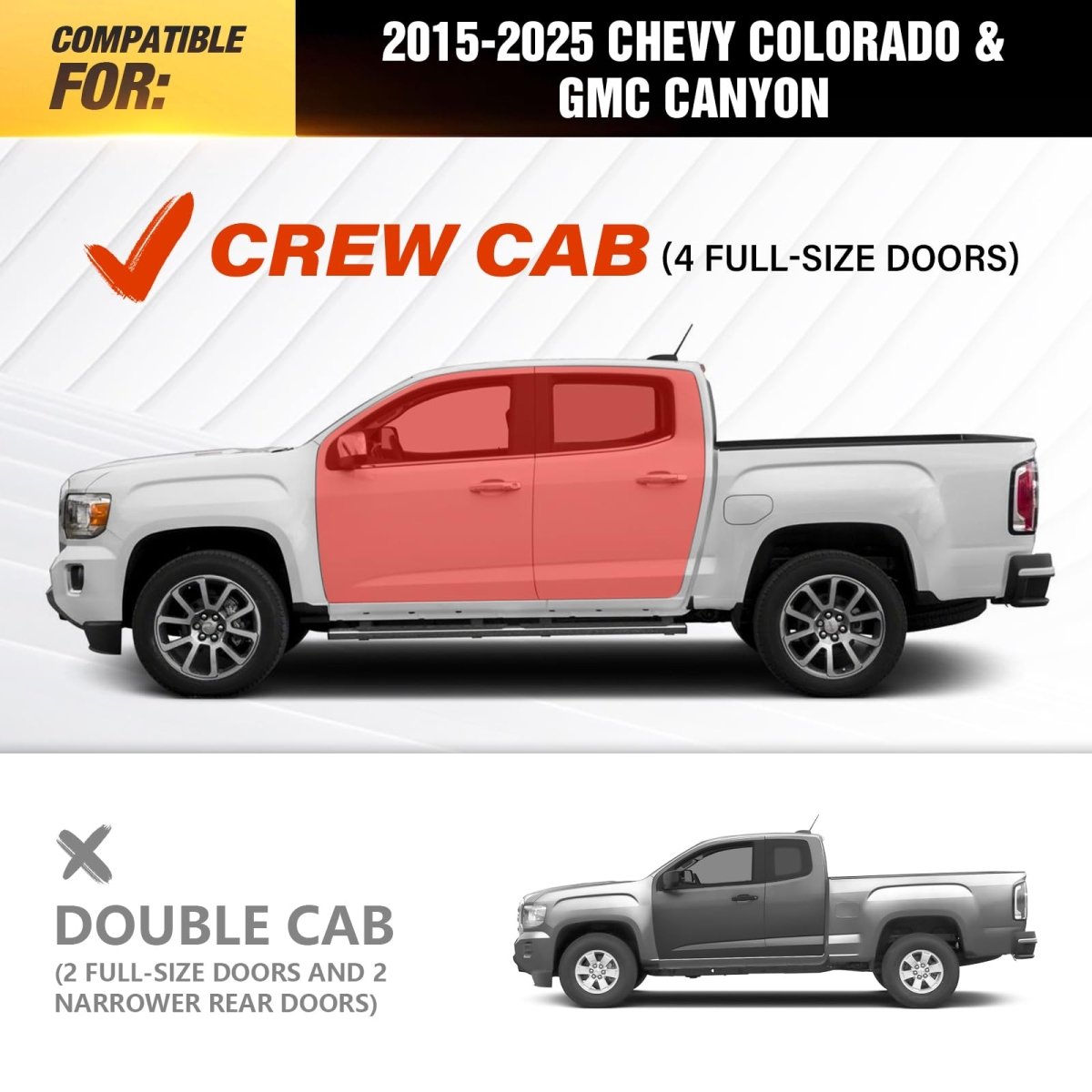 Yzona Heavy Duty Truck Side Steps Compatible with 2015-2025 Chevy Colorado & GMC Canyon Crew Cab