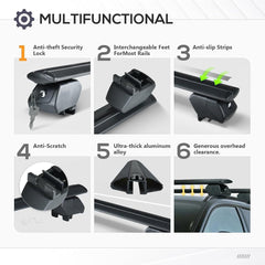 53" Heavy Duty 300 LBS Universal Roof Rack Cross Bars | Yzona