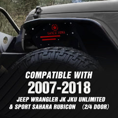 Front Inner for Jeep JK Fender Liners | 07-18 Jeep Wrangler JK & JKU Unlimited Sport Sahara Rubicon | Yzona