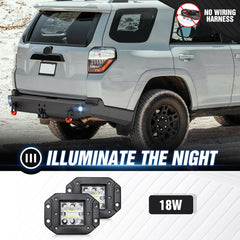 for 4Runner Rear Bumper Compatible with 2015-2024 Toyota 4 Runner 5th Gen Full Width with 2 x LED Lights | Yzona