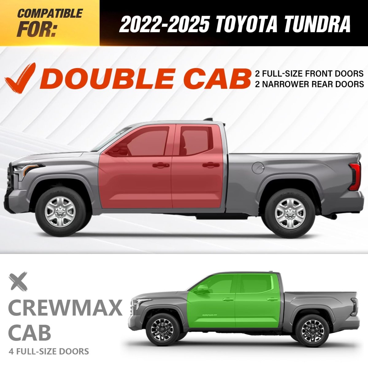 for 2025 Toyota Tundra Running Boards Compatible with 2022-2025 Toyota Tundra Double Cab