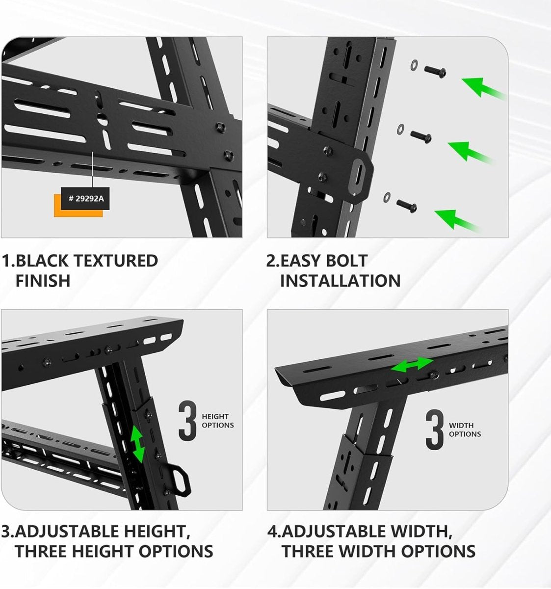 Adjustable 16"-24.8" High Truck Bed Racks | Yzona
