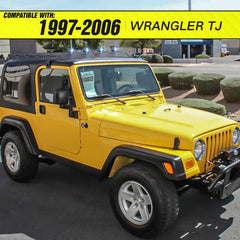 Roof Rack Cargo Basket with 4PCS LED Light Bar Compatible for 1997-2006 Jeep Wrangler TJ 2 Doors Hardtop | Yzona