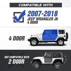 for Wrangler JK Running Boards Side Steps Compatible with 2007-2018 Jeep Wrangler JK JKU Unlimited 4 Doors, Heavy-Duty Carbon Steel Nerf Bars Step Plates Rock Sliders Rail (Powder Coated, Black)