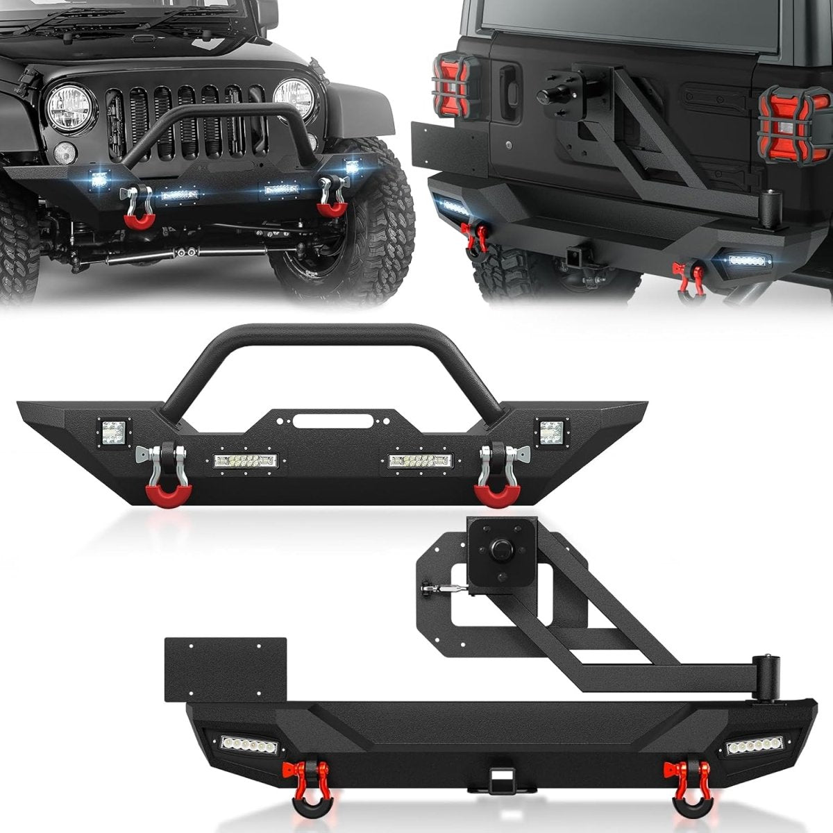 Aftermarket Heavy Duty Bumpers for 2018-2024 Jeep Wrangler JL JLU | Yzona