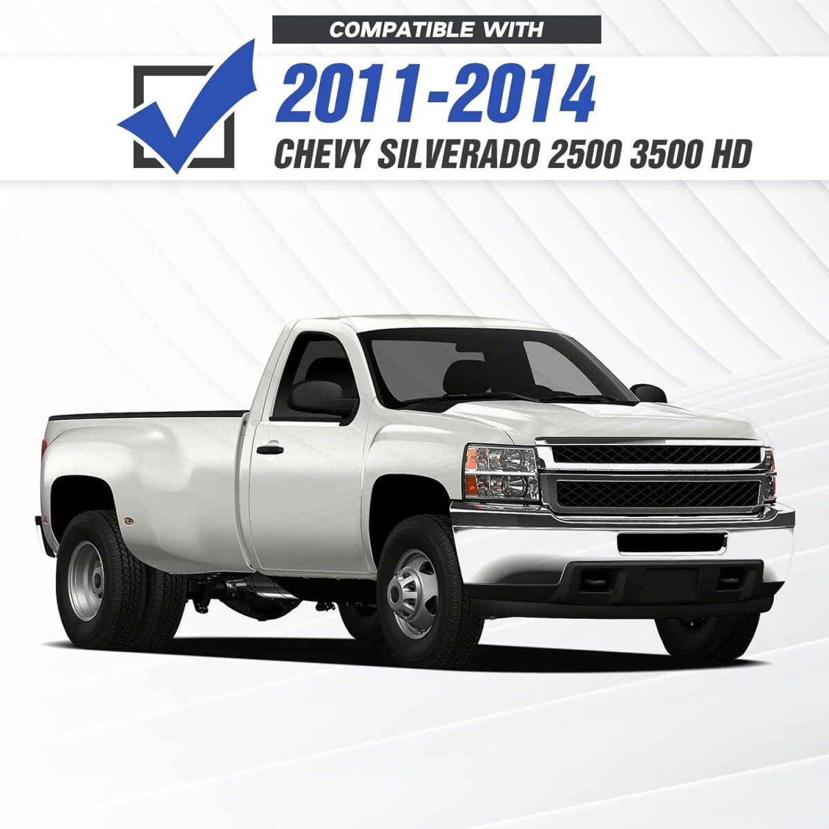 for Chevy Front Bumpers Off Road Compatible with 2011-2014 Chevy Silverado 2500 3500 HD with 5 x LED Lights | Yzona