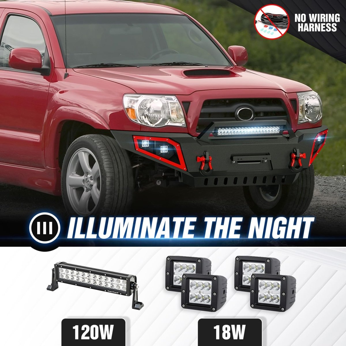 Aftermarket Bumpers for Trucks Compatible with 2005-2015 Toyota Tacoma 2nd Gen