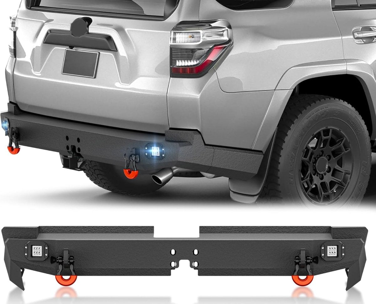for 4Runner Rear Bumper Compatible with 2015-2024 Toyota 4 Runner 5th Gen Full Width with 2 x LED Lights | Yzona