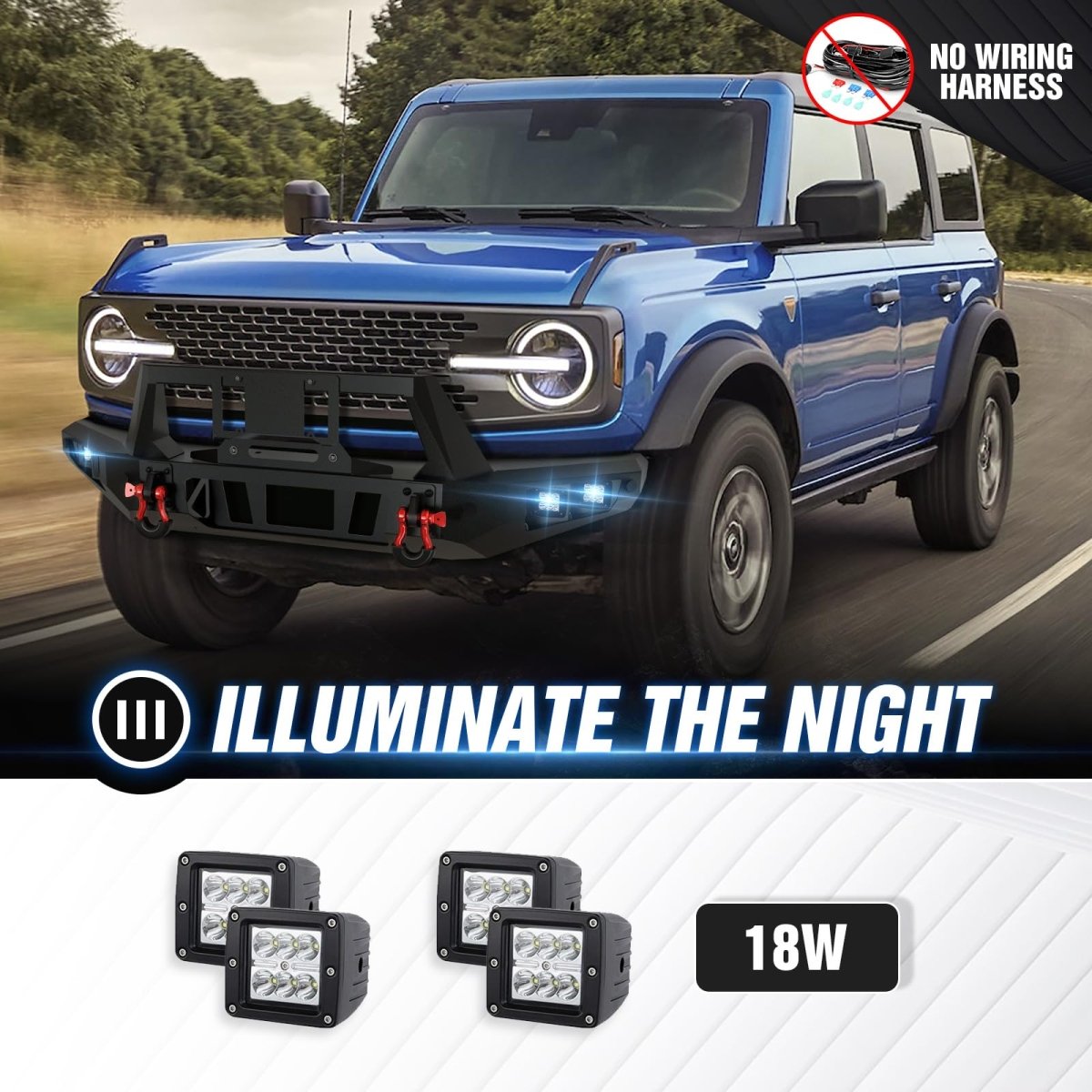 Front Grill Guards Bumpers Compatible with 2021-2025 Ford Bronco | Yzona
