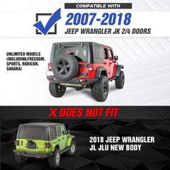 Aftermarket Steel Bumpers Compatible with 2007-2018 Jeep Wrangler JK JKU Unlimited - Yzona