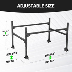 Universal Truck Bed Racks Compatible with Silverado/Sierra/Ram/Ford F-Series/Tacoma/Tundra/Titan/Frontier/Colorado/Canyon/JT/Ranger/Ridgeline/Maverick, Adjustable Ladder Cargo Rack