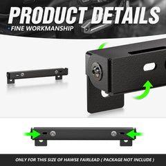 Flip-Up Winch Black License Plate Frame Compatible with 10" Hawse Fairlead | Yzona