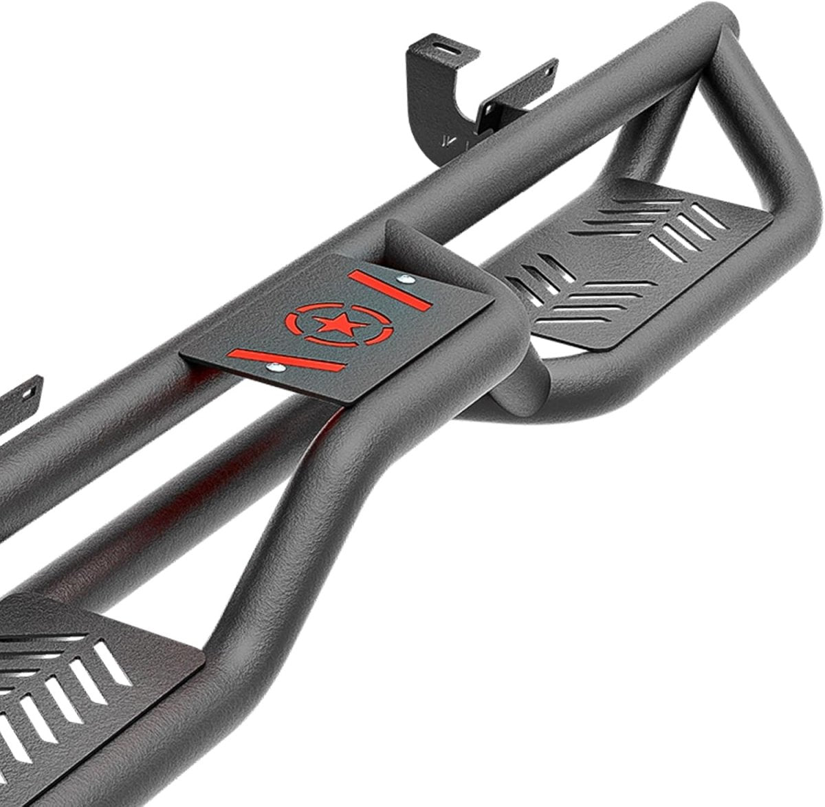 for Wrangler JK Running Boards Side Steps Compatible with 2007-2018 Jeep Wrangler JK JKU Unlimited 4 Doors, Heavy-Duty Carbon Steel Nerf Bars Step Plates Rock Sliders Rail (Powder Coated, Black)