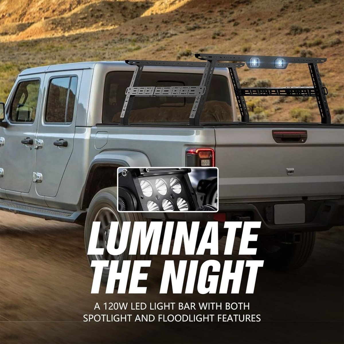 Adjustable 16"-24.8" High Truck Bed Racks | Yzona
