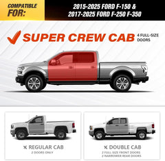 Yzona 2015-2025 Ford F150 & 2017-2025 Ford F250 F350 Super Duty Crew Cab Two Stairs Side Step