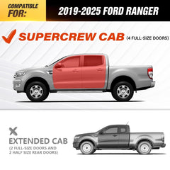 for 2024 Ford Ranger Running Boards Compatible for 2019-2025 Ford Ranger Supercrew Cab - Yzona