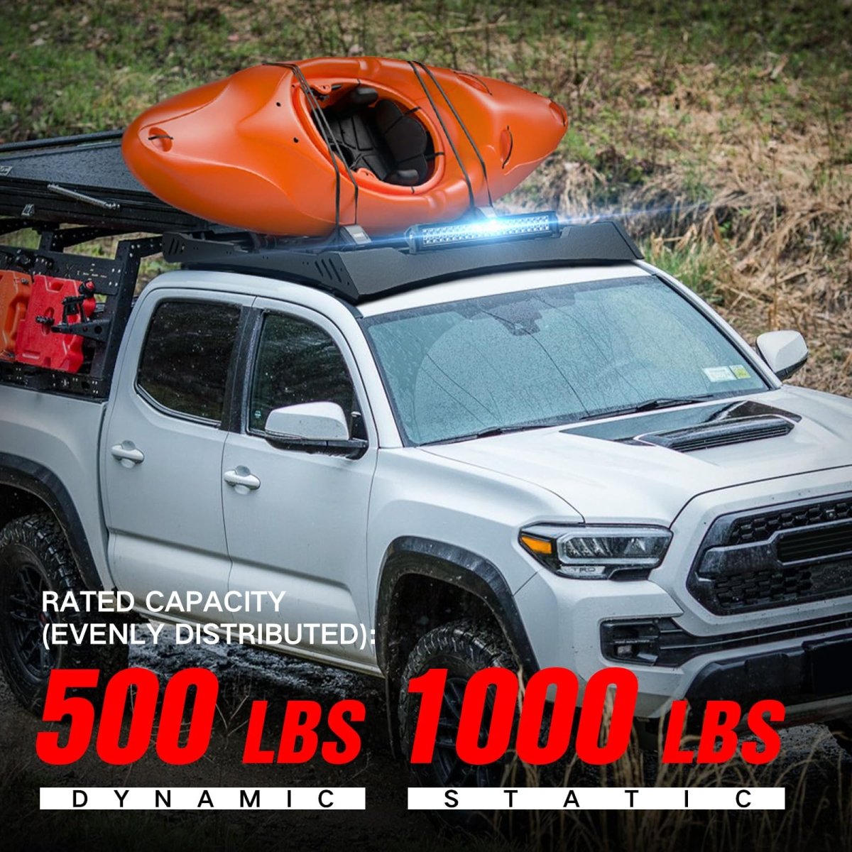 Roof Basket Cargo Carrier Compatible with 2005-2023 Tacoma Double Cab/Crew Cab