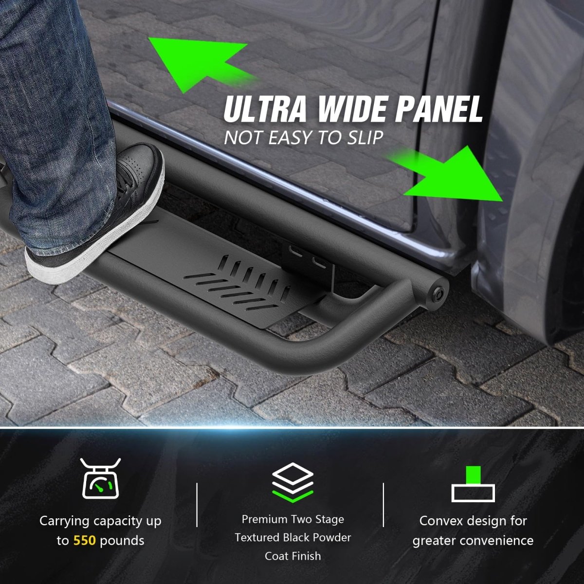 Auto Side Steps Compatible with 2007-2021 Toyota Tundra Extended Cab