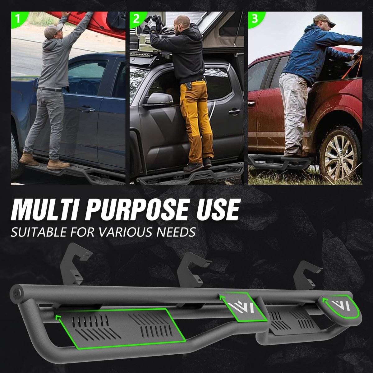 Side Step for 2019-2025 Silverado & Sierra 1500, 2020-2025 Silverado/Sierra 2500 3500HD Extended Cab - Yzona
