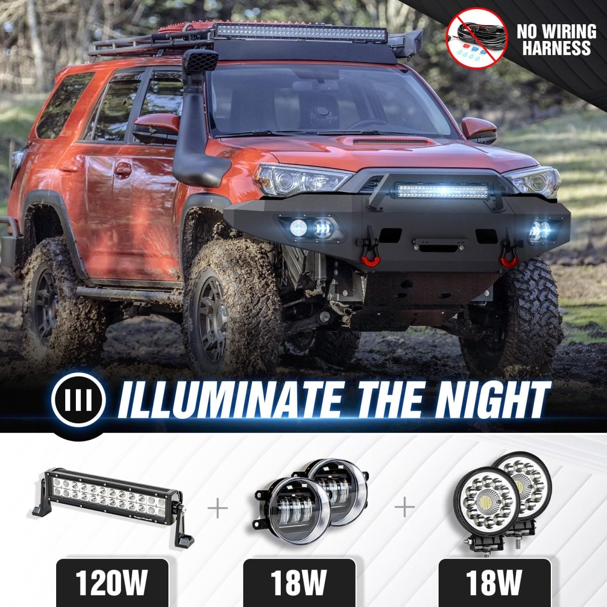 Truck Replacement Bumpers Compatible with 2015-2024 Toyota 4 Runner 5th Gen - Yzona
