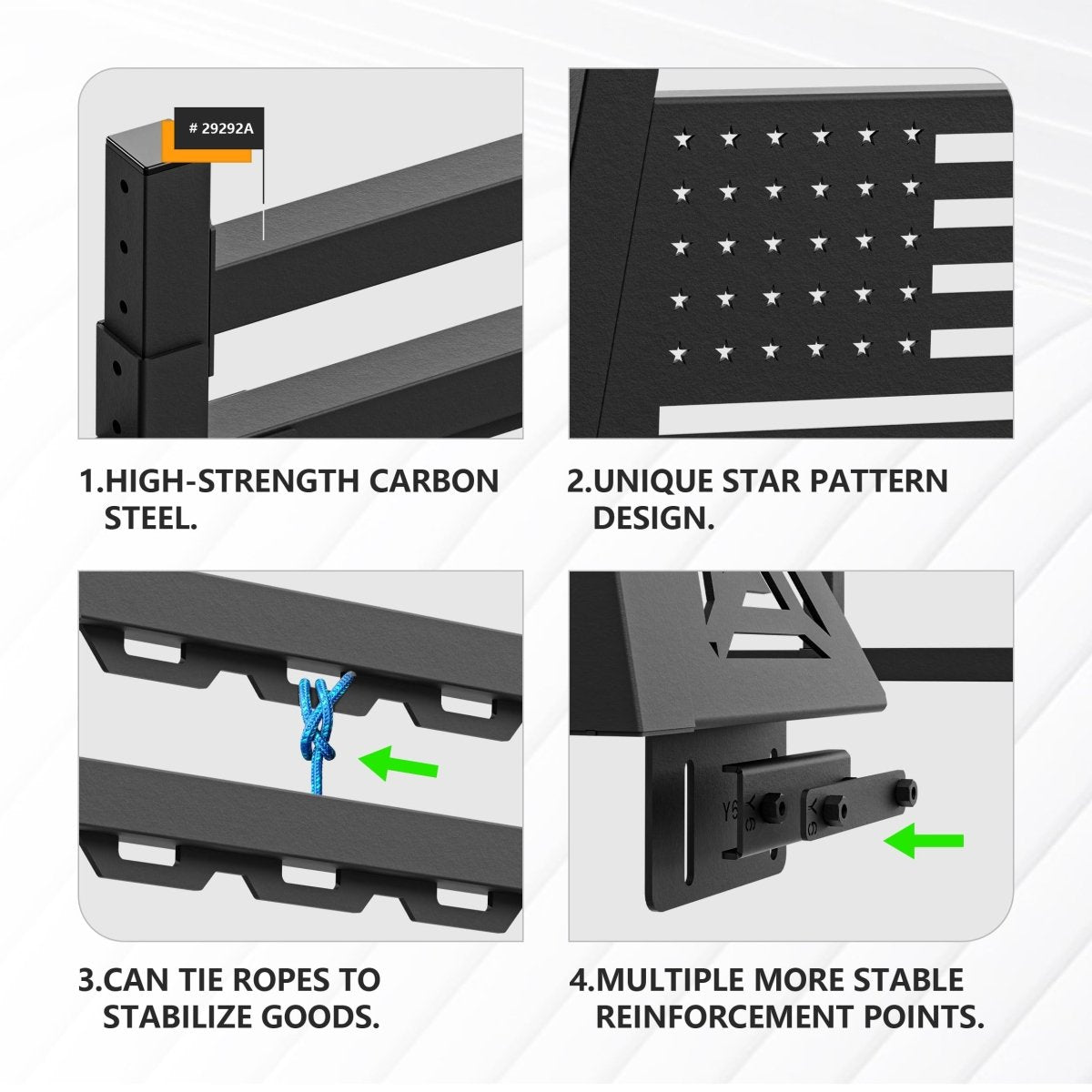 Yzona Truck Headache Rack Adjustable Roll Bar