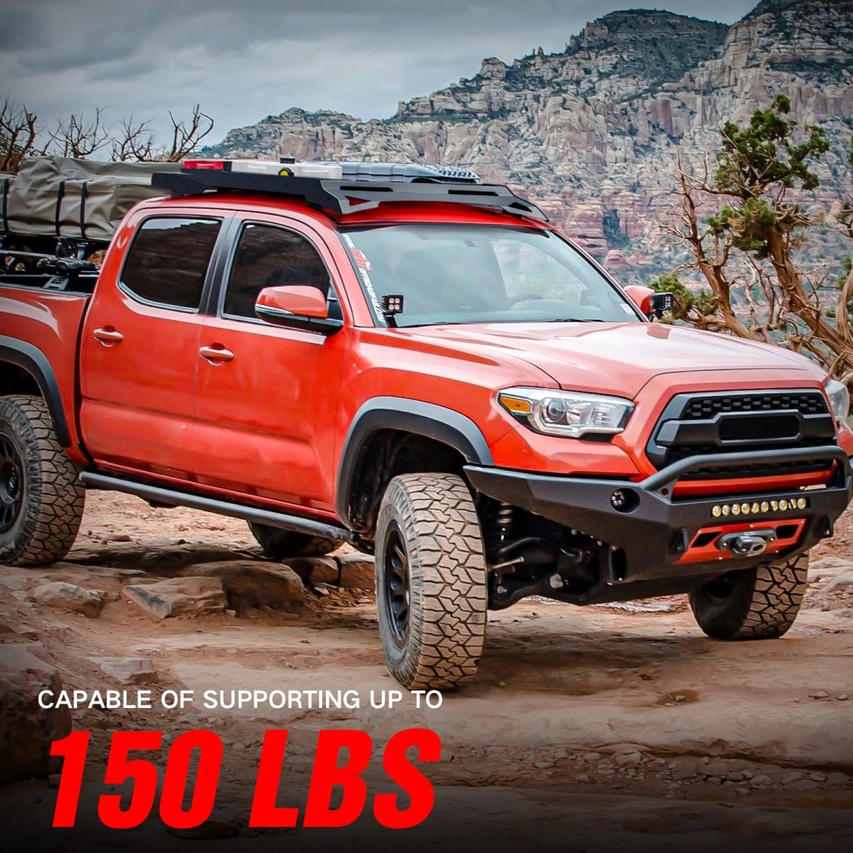 Overland Roof Rack Cargo Basket Compatible with 2005-2023 Toyota Tacoma | Yzona